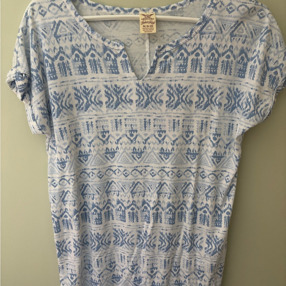 Lucky Brand Blue Patterned Top